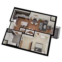 1 bed, 1 bath, 702 sqft, $1,548
