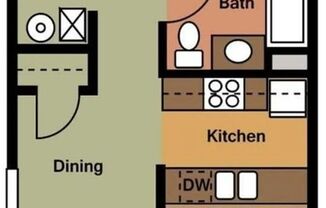 1 bed, 1 bath, 670 sqft, $1,049, Unit 100