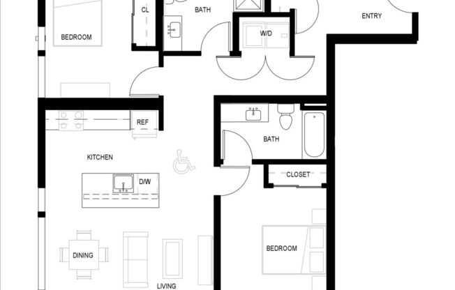 2 beds, 2 baths, 1,036 sqft, $4,107