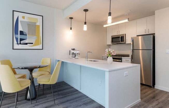 Kitchen with Dining Table_Chairs at 470 Manhattan, Brooklyn, 11222
