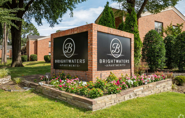 the sign at Brightwaters Apartments, Little Rock