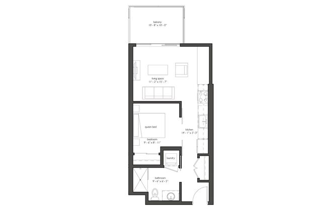 1 bed, 1 bath, 536 sqft, $1,318, Unit 218