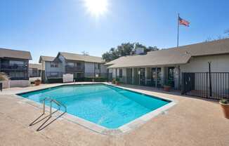 swimming pool view from the right side at Woodlands of Plano in Plano, TX