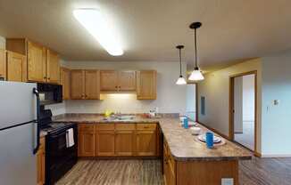 Williston Garden Kitchen Three bedroom apartment rental in Williston, North Dakota