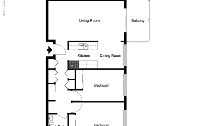 2 beds, 1 bath, 940 sqft, $1,499