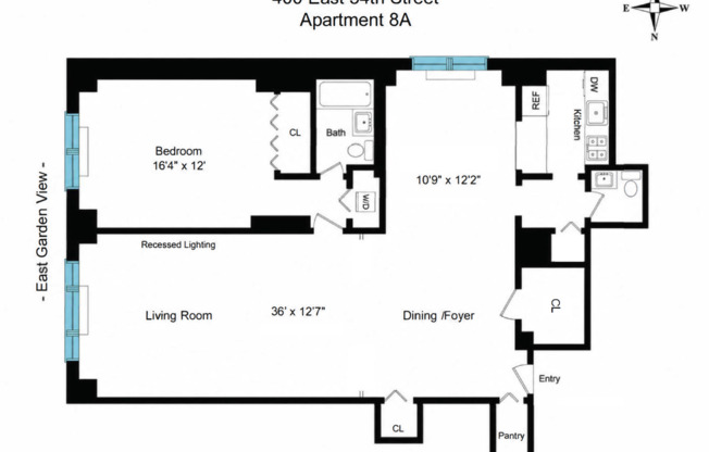 1 bed, 1.5 baths, $6,000, Unit 8A