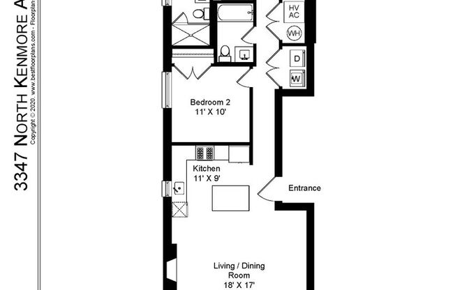 2 beds, 2 baths, 1,200 sqft, $4,350, Unit 3347-2N