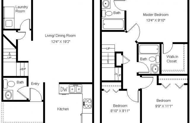 3 beds, 2.5 baths, 1,160 sqft, $1,400