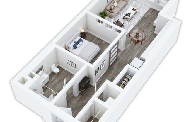 Studio, 1 bath, 558 sqft, $1,795