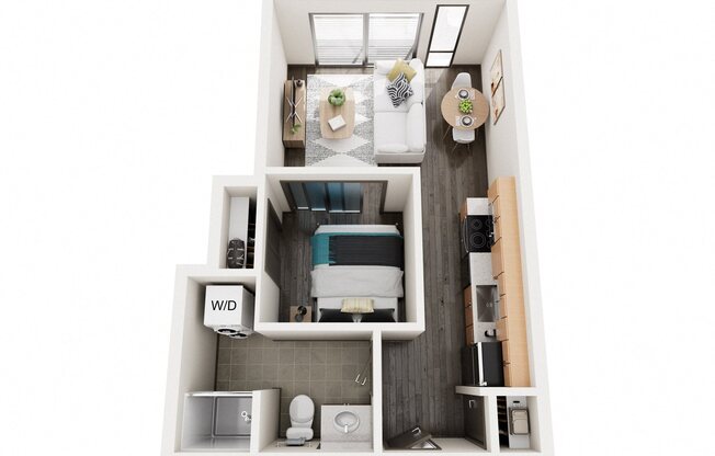 1 bed, 1 bath, 505 sqft, $2,384