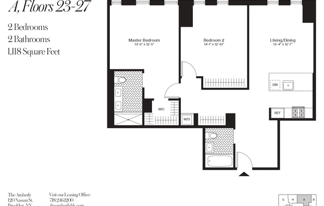 2 beds, 1,118 sqft, $6,495, Unit 23A