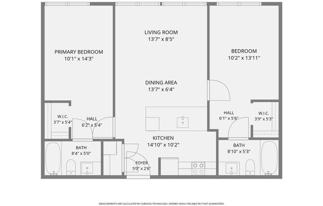 2 beds, 2 baths, 708 sqft, $1,850, Unit 305