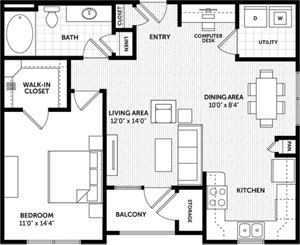 1 bed, 1 bath, 831 sqft, $1,957