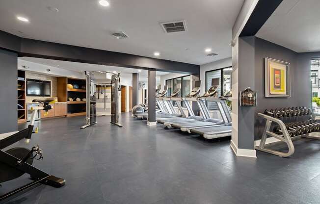 Fitness Center at The Dartmouth North Hills Apartments, Raleigh, NC, 27609