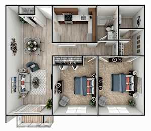 2 beds, 2 baths, 1,050 sqft, $2,310