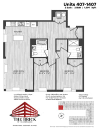 2 beds, 2 baths, 1,094 sqft, $3,704