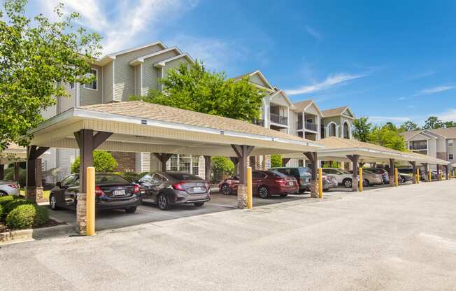 Convenient covered parking space for residents at Angel Landing apartments in Pensacola, FL