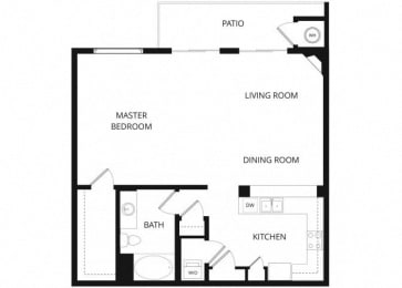 Studio, 1 bath, 849 sqft, $1,455