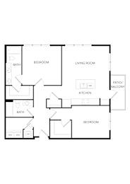 2 beds, 2 baths, 1,160 sqft, $2,178