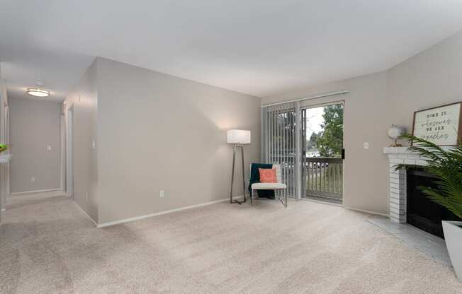 Bayview Apartment Homes Living Room and Patio Door Model Unit