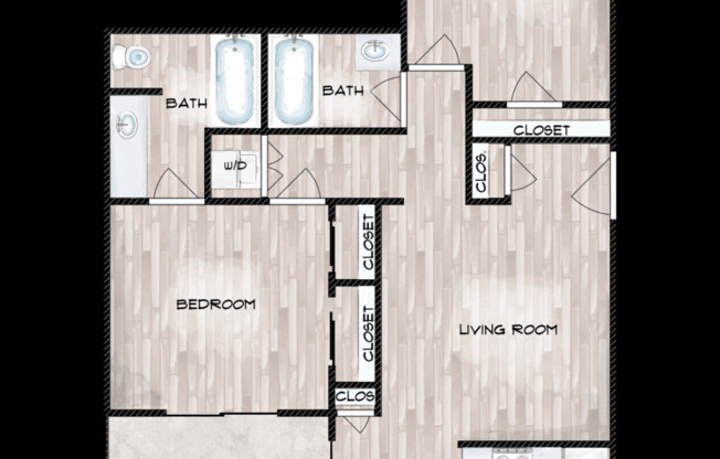 2 beds, 2 baths, 978 sqft, $1,375