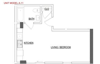 Studio, 1 bath, 415 sqft, $2,090, Unit 345 6th St, Unit 414