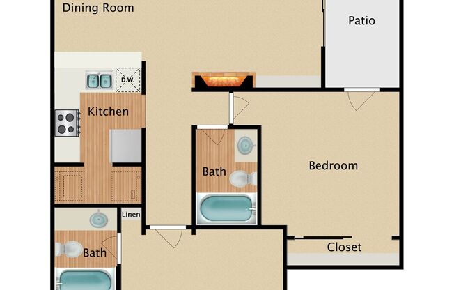 2 beds, 2 baths, 898 sqft, $1,299, Unit 246