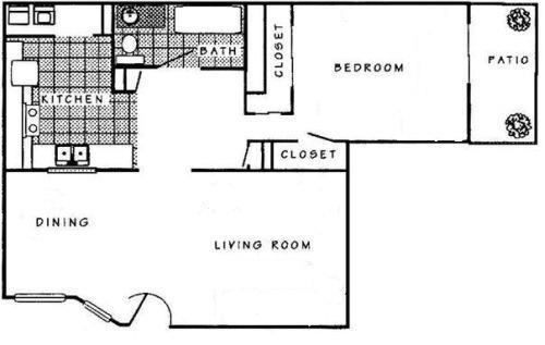 1 bed, 1 bath, 700 sqft, $1,400, Unit 109
