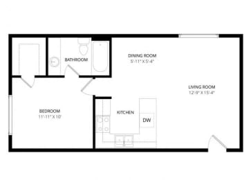 1 bed, 1 bath, 550 sqft, $1,970