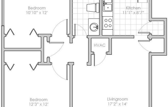 2 beds, 1 bath, 728 sqft, $750, Unit D4