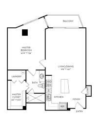 1 bed, 1 bath, 889 sqft, $1,905