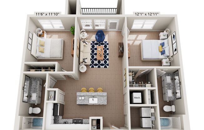 2 beds, 2 baths, 985 sqft, $1,799, Unit 5205-303