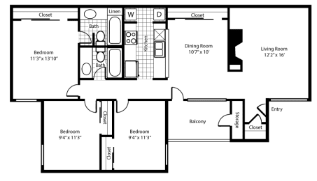 3 beds, 2 baths, 1,165 sqft, $1,514