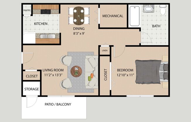 1 bed, 1 bath, 709 sqft, $1,190, Unit 0309