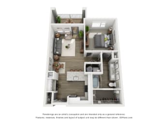 1 bed, 1 bath, 798 sqft, $1,633