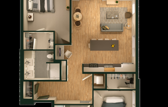 2 beds, 2 baths, 1,122 sqft, $2,195, Unit 427