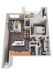 1 bed, 1 bath, 748 sqft, $1,195