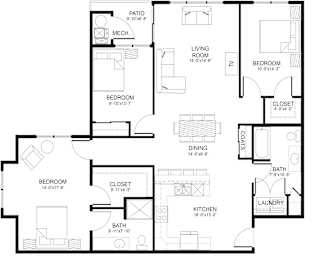 3 beds, 2 baths, 1,434 sqft, $1,653