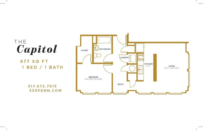 1 bed, 1 bath, 677 sqft, $1,409, Unit 08-06
