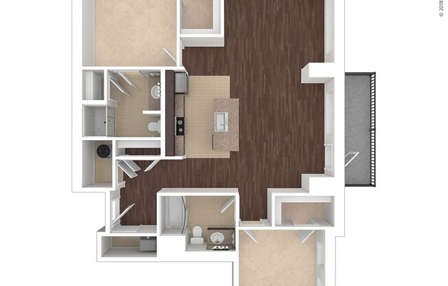 2 beds, 2 baths, 1,275 sqft, $3,095