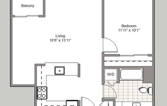 1 bed, 1 bath, 678 sqft, $1,825, Unit 203