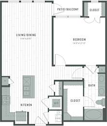 1 bed, 1 bath, 941 sqft, $1,685