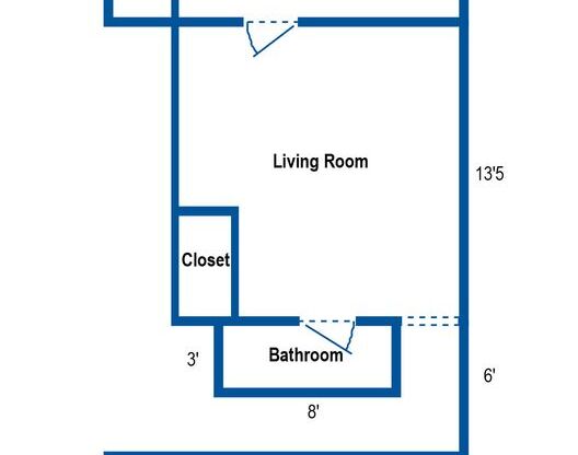 1 bed, 1 bath, 605 sqft, $795, Unit 1