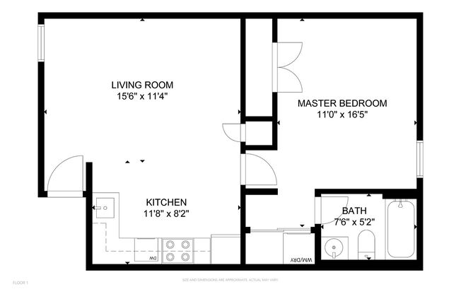 1 bed, 1 bath, 694 sqft, $957, Unit 4