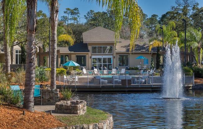 Lake With Fountains at Creekfront at Deerwood, Jacksonville