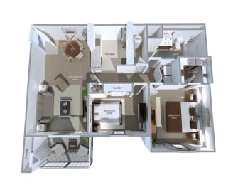 2 beds, 1 bath, 878 sqft, $1,292