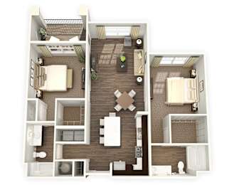2 beds, 2 baths, 1,110 sqft, $1,724