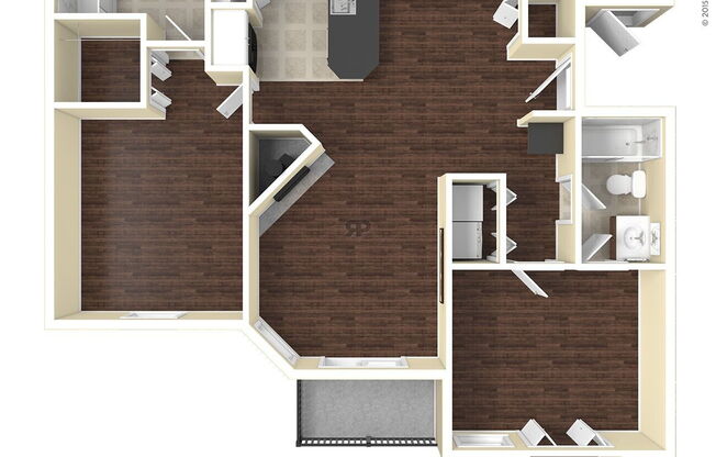 2 beds, 2 baths, 1,042 sqft, $1,310