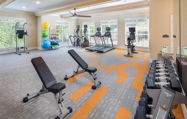 Fitness Center With Modern Equipment at Crossings of Dawsonville, Dawsonville