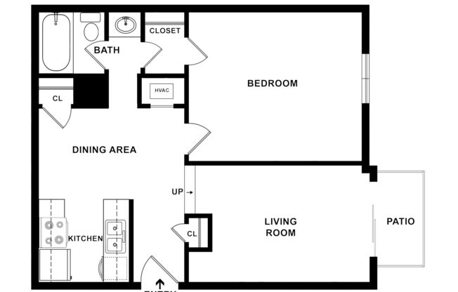 1 bed, 1 bath, 700 sqft, $875